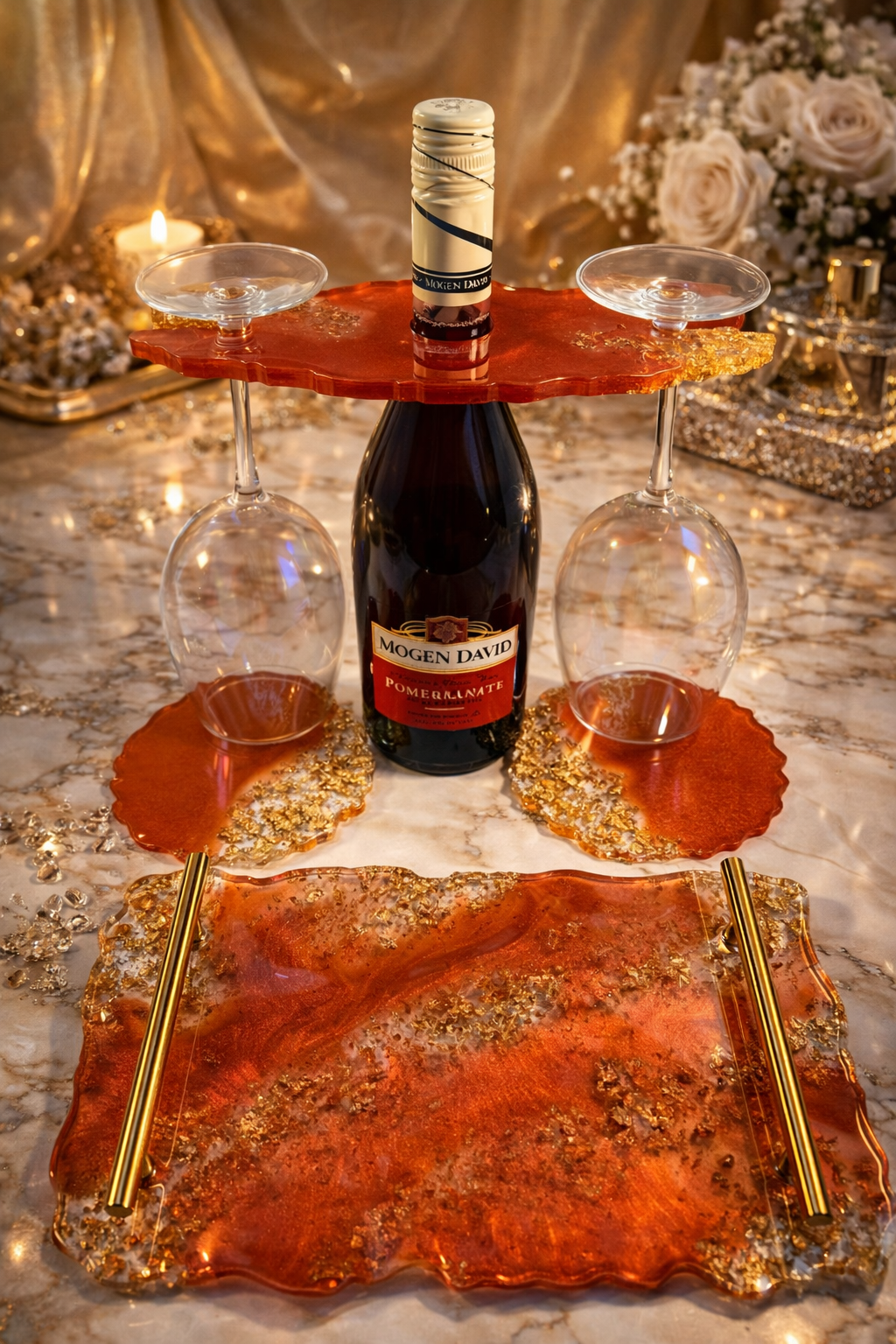 Sophisticated Sipper Set - Wine Red & Gold Edition