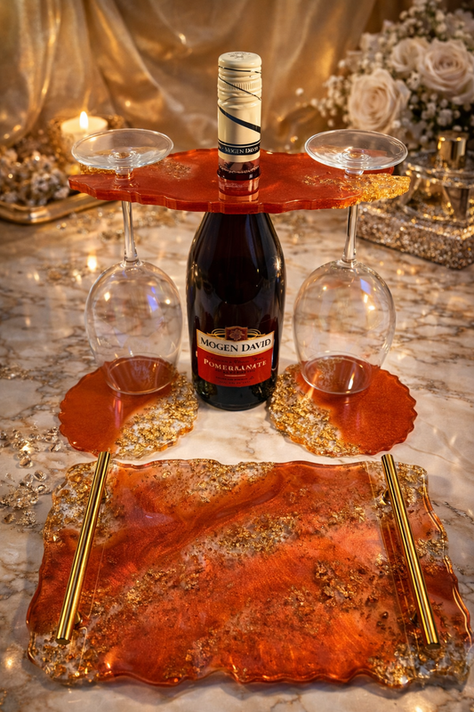 Sophisticated Sipper Set - Wine Red & Gold Edition