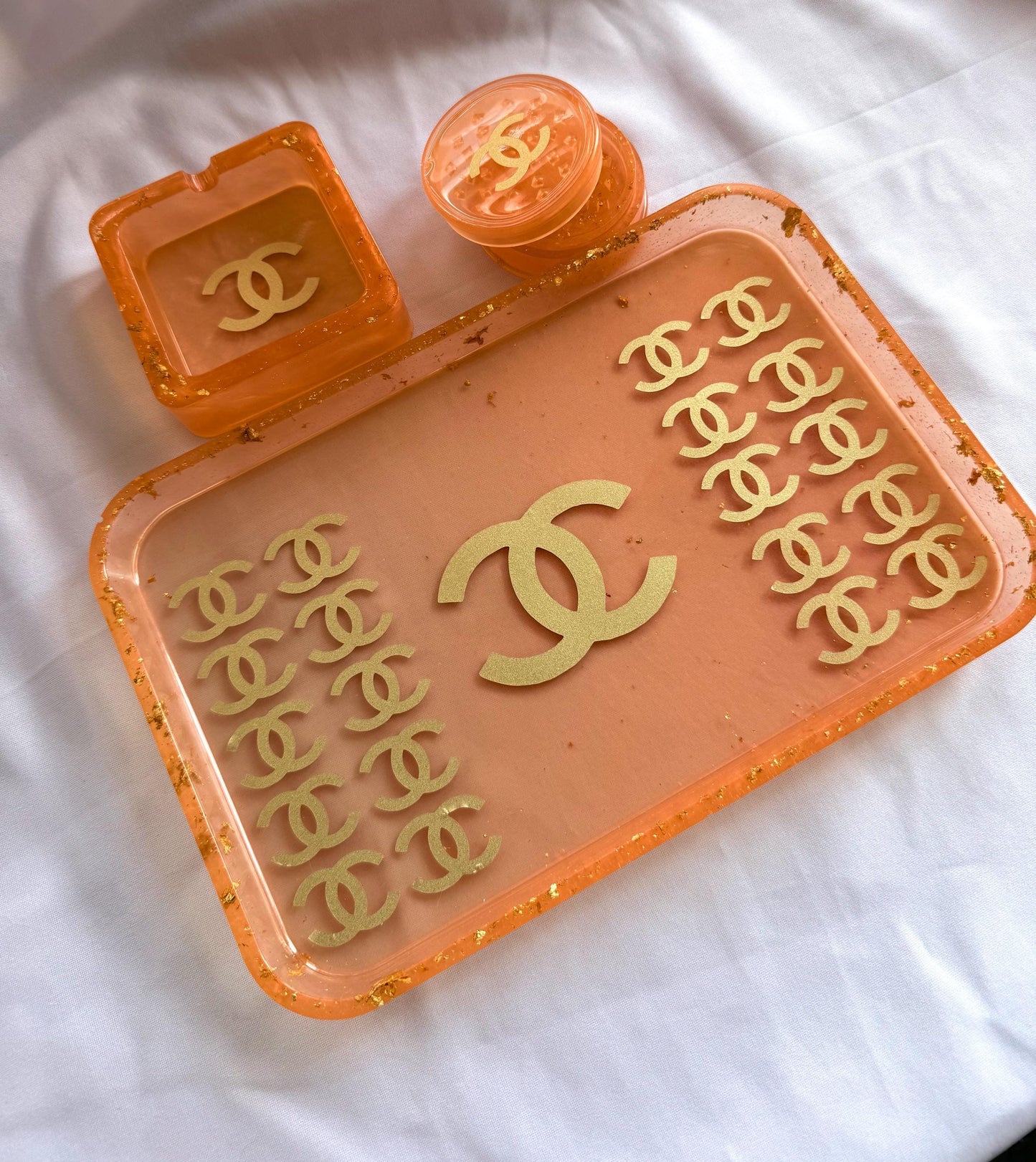 Come "CC" Me - Tray Set Peach/Gold